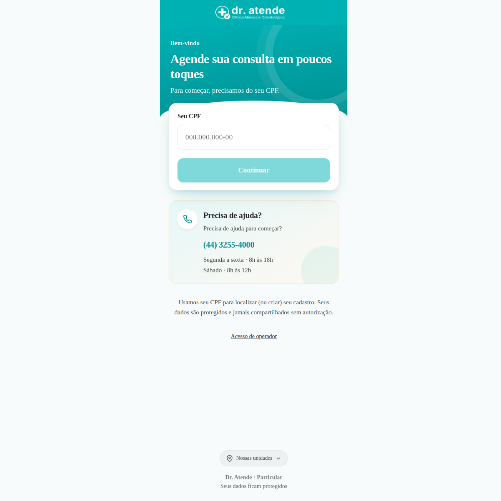 Agendamento Dr. Atende Maringá — Particular (site real)